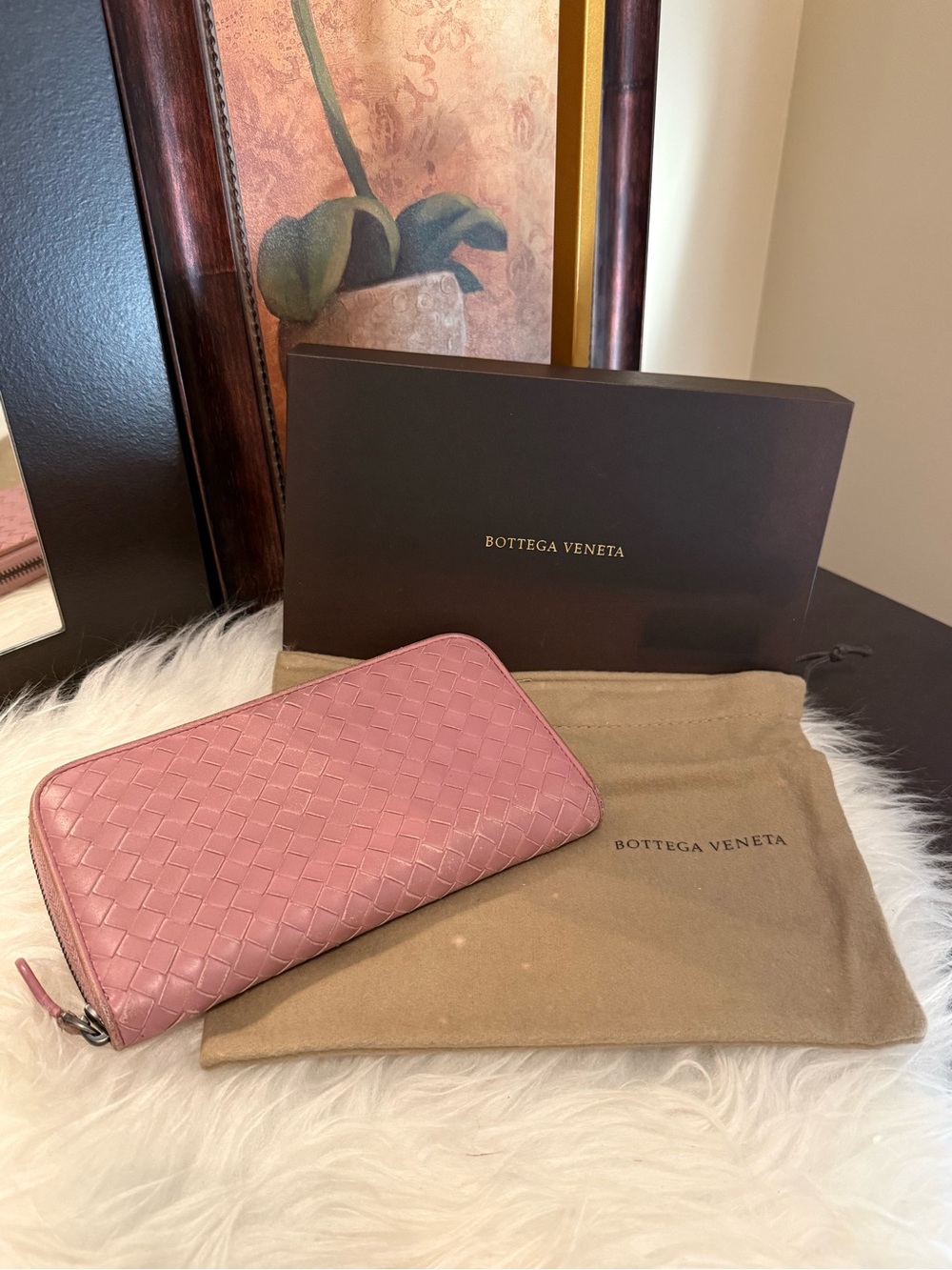 🌸Bottega Veneta Blush Pink Intrecciato Zip Wallet🌸